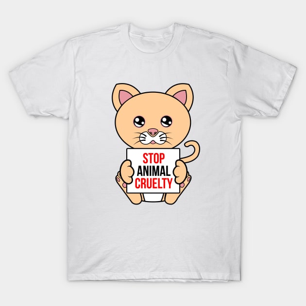 Stop Animal Cruelty T-Shirt by JS ARTE